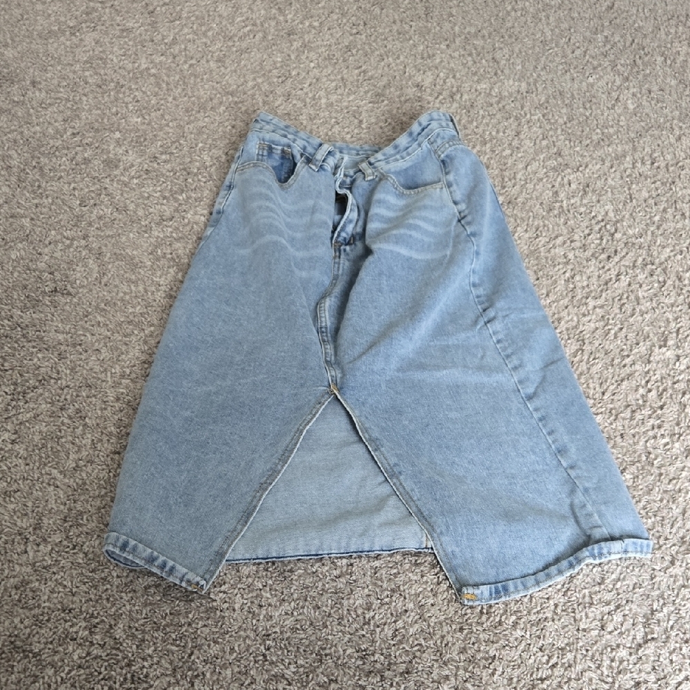 Light Blue Denim Skirt